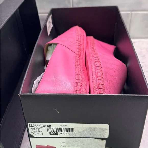Coach Charlie Espadrilles Pink Petunia Leather Shoes Women’s 8 New - Picture 9 of 11